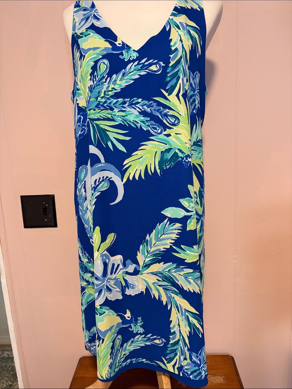Lilly Pulitzer Blue Tropical Print Sleeveless Dress